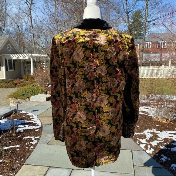 NWT Free People Nicolette Velvet Floral Blazer Oversized Boyfriend Jacket XS - Picture 7 of 17